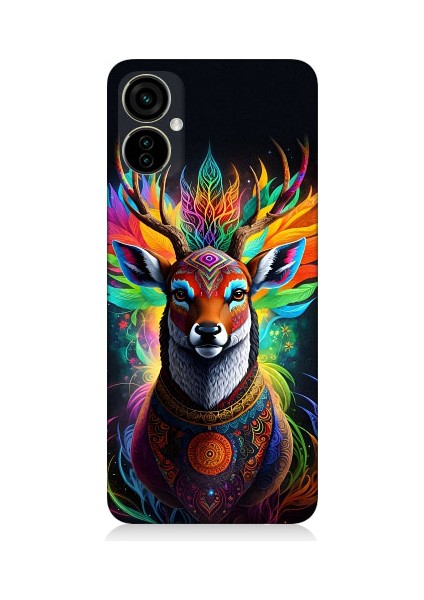 Tecno Camon 19 Neo Uyumlu Mistik Ala Geyik Desenli Silikon Kılıf