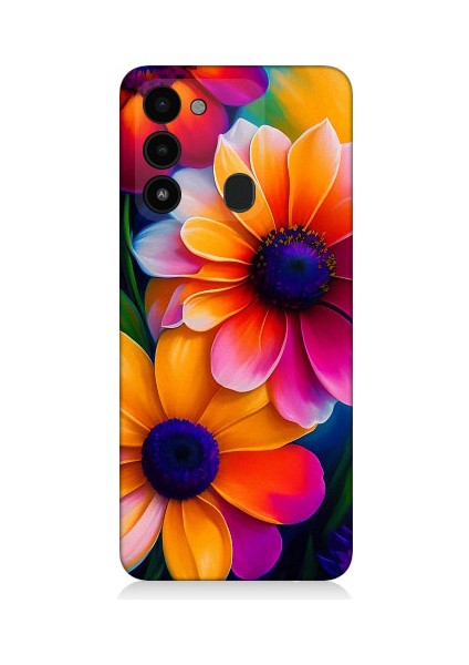 Tecno Spark 8c Uyumlu Soft Renkli Çiçekler Desenli Silikon Kılıf
