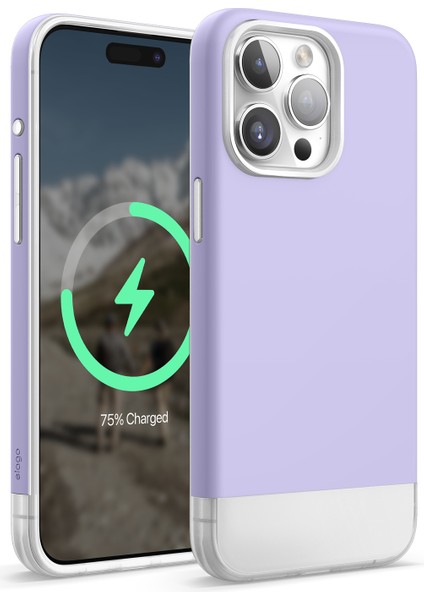Apple iPhone 15 Pro Max Uyumlu Glide Serisi Magsafe Silikon-Mor