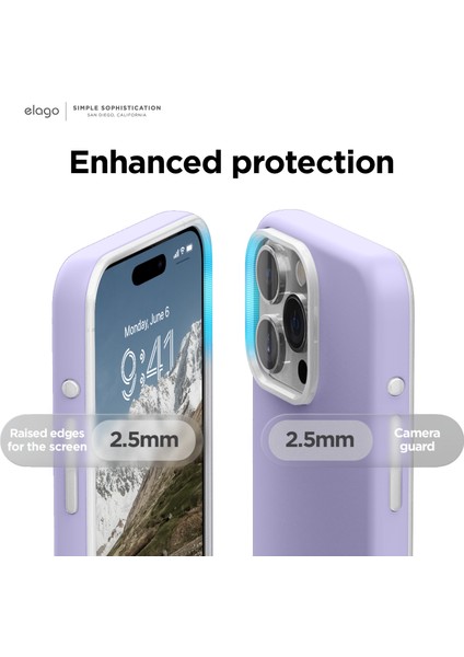 Apple iPhone 15 Pro Max Uyumlu Glide Serisi Magsafe Silikon-Mor