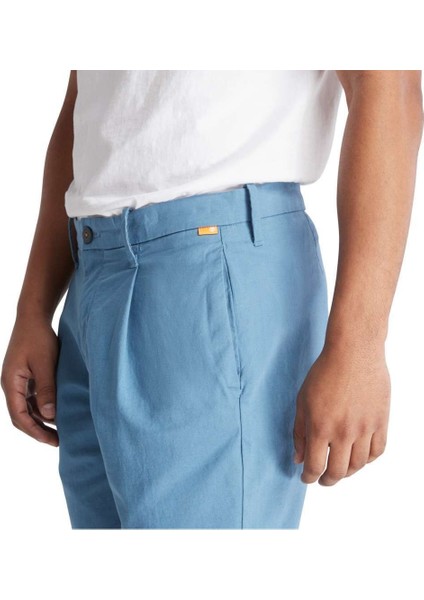 Cotton Linen Erkek Mavi Şort modelleri