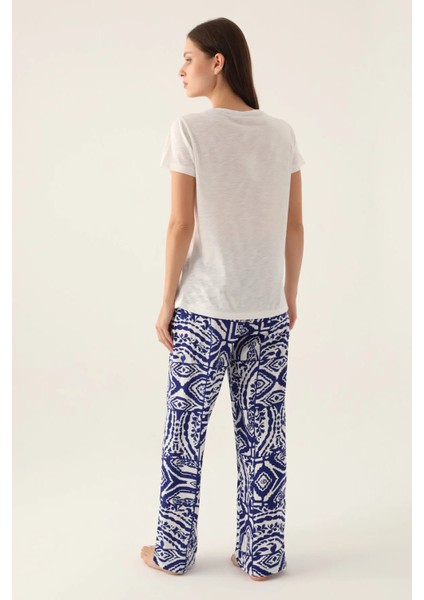 Yumuşak Dokulu Kısa Kol Kadın Pijama Takım 2939