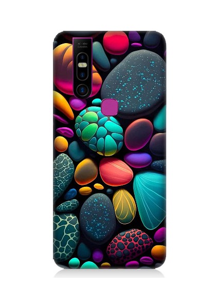 Infinix 5s Pro Uyumlu Artx Kırmızı Doğa Taşlar Desenli Silikon Kılıf