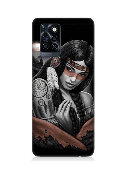 Infinix Note 10 Pro Uyumlu Kızılldereli Kız Dreamcatcher Desenli Silikon Kılıf