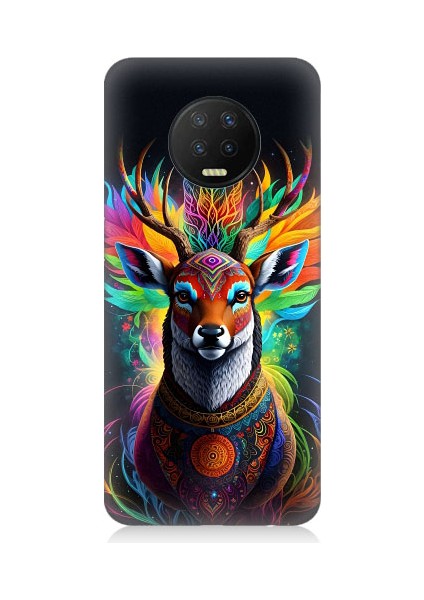 Infinix Note 7 Uyumlu Mistik Ala Geyik Desenli Silikon Kılıf
