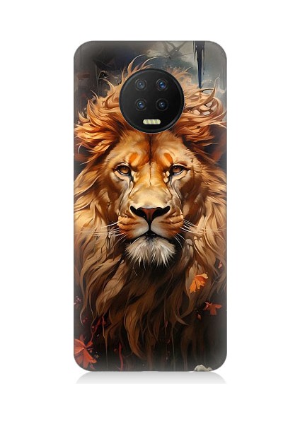 Infinix Note 7 Uyumlu Yorgun Savaşçı Aslan Desenli Silikon Kılıf