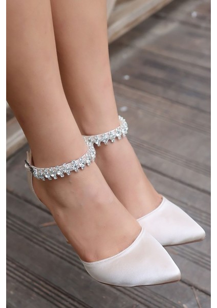 Plena Ten Saten Tokalı Topuklu Ayakkabı modelleri