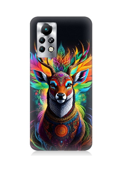 Infinix Note 11S Uyumlu Mistik Ala Geyik Desenli Silikon Kılıf