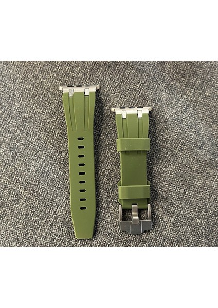 Psgt apple Watch 42 44 45 49 mm Kordon Metal Bağlantılı Silikon Kordon 89 1/2/3/4/5/6/se/se2/7/8/9/ultra Luxplus 2024