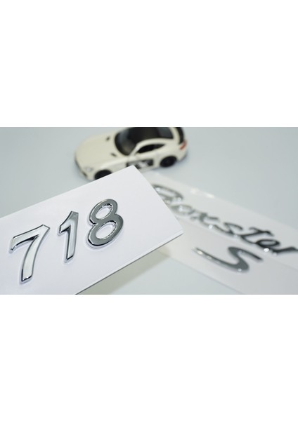 Porsche 718 Boxster S Bagaj 3m 3D Abs Yazı Logo Amblem Seti