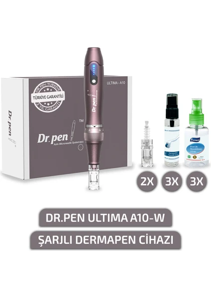 Dr. Pen Dr.Pen Ultima A10-W Şarjlı Dermapen Cihazı (2 Yıl Türkiye Garantili) Derma Pen Kalıcı Makyaj Dermaroller