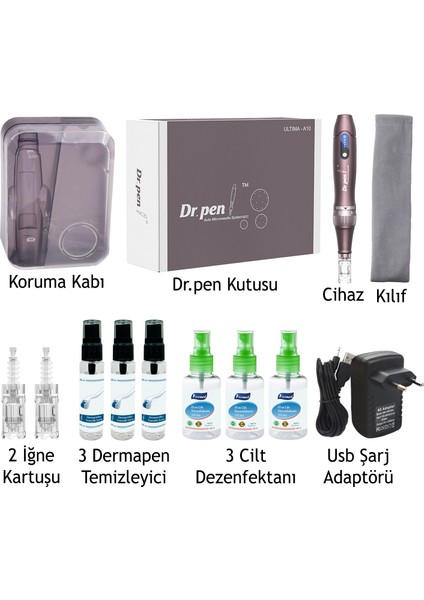 Dr.Pen Ultima A10-W Şarjlı Dermapen Cihazı (2 Yıl Türkiye Garantili) Derma Pen Kalıcı Makyaj Dermaroller