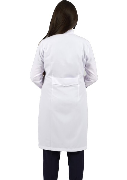 Hakim Yaka Uzun Boy Beyaz Bayan Doktor Öğretmen Hemşire Laboratuvar Önlüğü modelleri