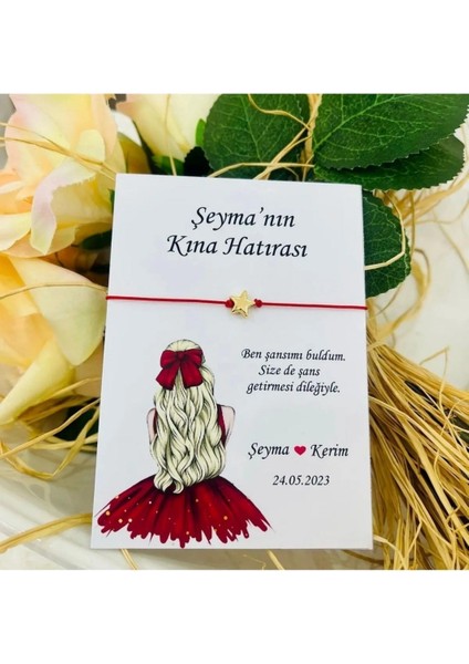 20 Adet Gold Yıldızlı Kırmızı Bileklik - Kına Hatırası - Kına Hediyesi - Bride Hediye - Bride To Be fiyatları