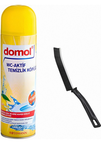 Full Markaj Domol Tuvalet Temizleyici Köpük Limon Özlü + Çok Amaçlı Ince Temizlik Fırçası -