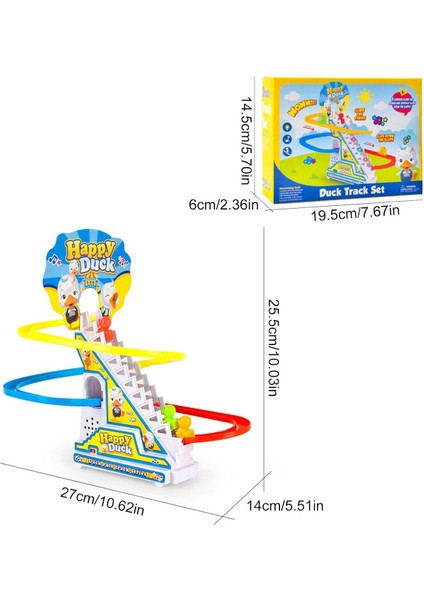 Duman Oyuncak Dön Dolaş Ördek Oyunu Kaydıraktan Merdivenden Çıkıp Kayan Renkli Yavru Ördek Işıklı Müzikli