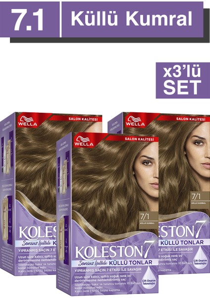 Supreme Kit Saç Boyası 7/1 Küllü Kumral X3'lü