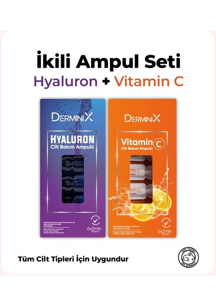 Vitamin C ve Hyaluron Cilt Bakım Ampulu 12'li