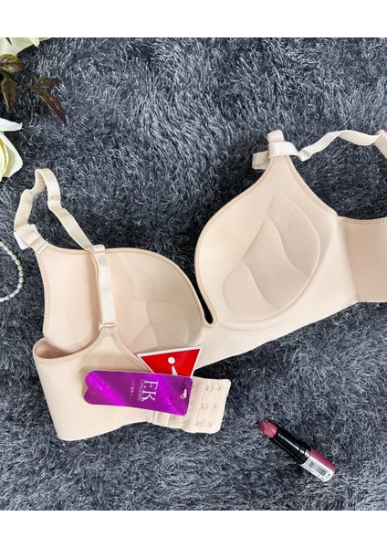 Günlük Kullanım Lazer Kesim Push-Up Destekli Yumuşak Sütyen (Ekru, Pudra, Siyah, Yeşil)