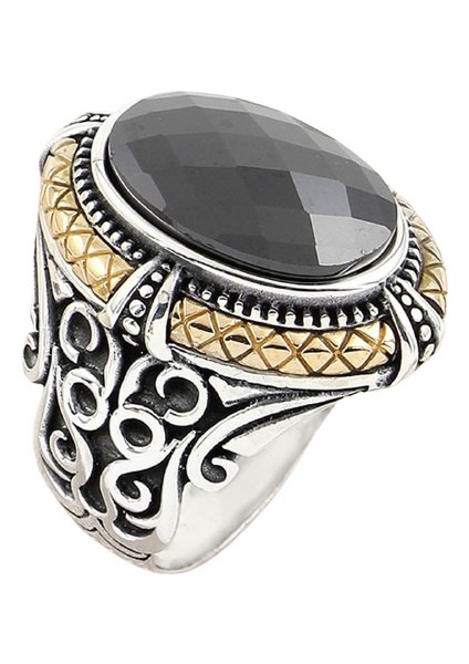 Erkek Yüzük Gümüş 925 Ayar Acur Desenli