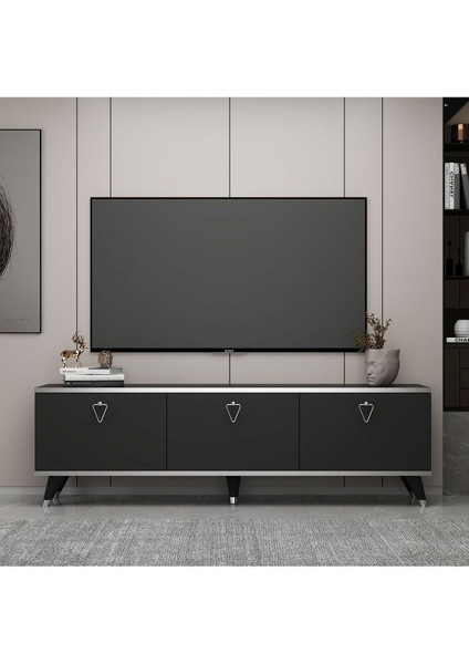 Steiny Tv Ünitesi Siyah-Gümüş 180 cm