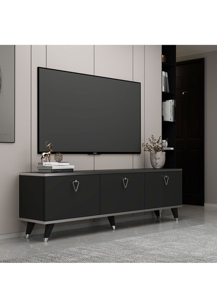 Steiny Tv Ünitesi Siyah-Gümüş 180 cm fiyatları