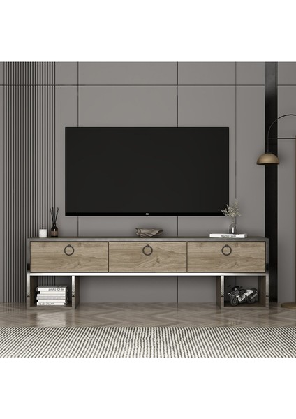 Silbery Tv Ünitesi Ceviz - Gümüş 150 cm