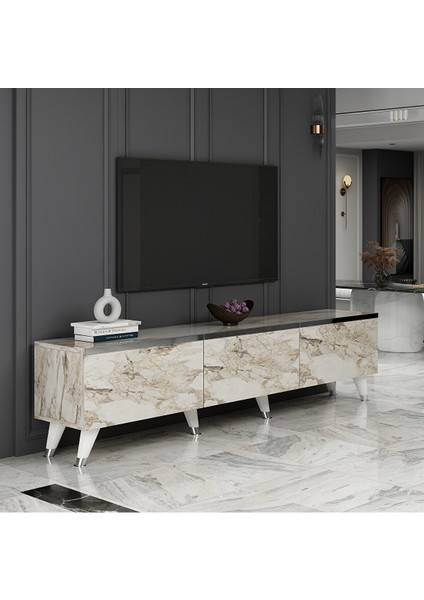 Tiefely Tv Ünitesi Efes Mermer - Gümüş 180 cm fiyatları