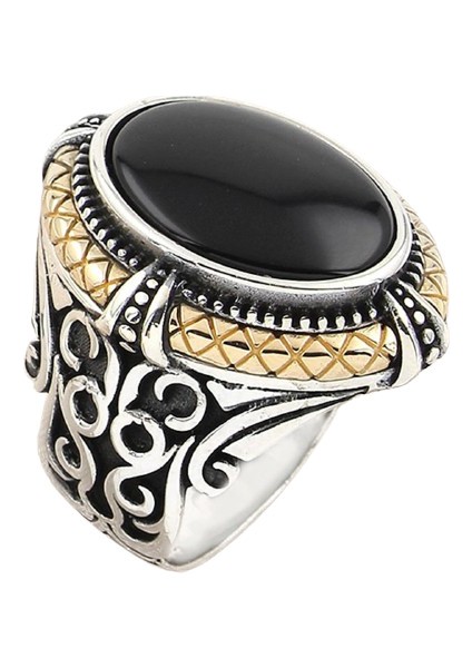 Erkek Yüzük Gümüş 925 Ayar Acur Desenli