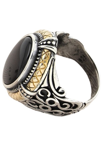 Erkek Yüzük Gümüş 925 Ayar Acur Desenli modelleri