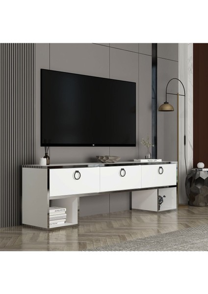 Silbery Tv Ünitesi Beyaz - Gümüş 150 cm fiyatları