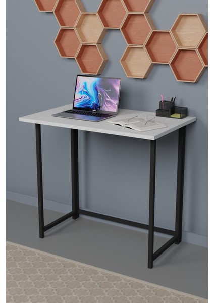 Katlanır Çalışma Masası 50X80 cm Bilgisayar Laptop Mutfak Beyaz