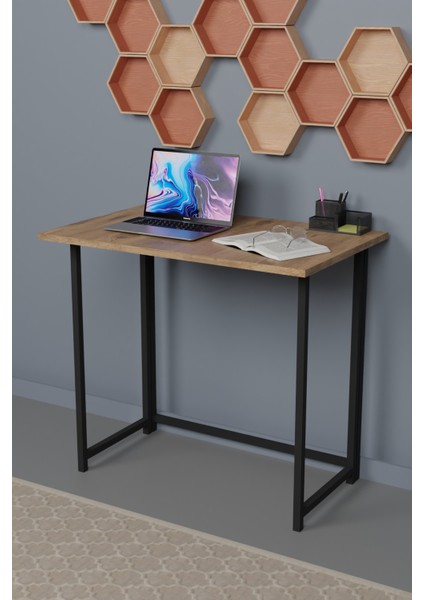 Katlanır Çalışma Masası 50X80 cm Bilgisayar Laptop Mutfak Katlanır Masa Atlantik Çam
