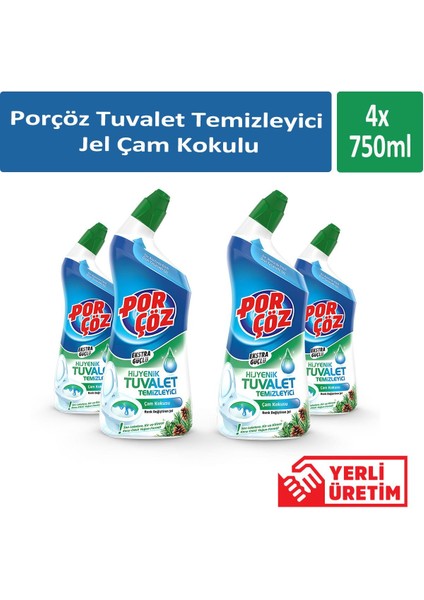 Tuvalet Temizleyici Jel Çam Kokulu 750 ml x 4 Adet