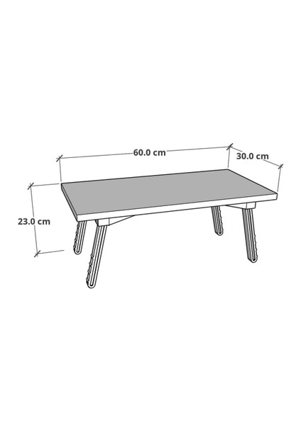 Katlanır Laptop Masası Çalışma Yatak Kahvaltı Masası 60X30 cm Beyaz