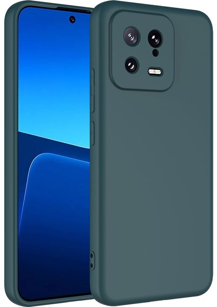 Xiaomi Uyumlu Mi 13 Kılıf Zore Mara Lansman Kapak-Koyu Yeşil