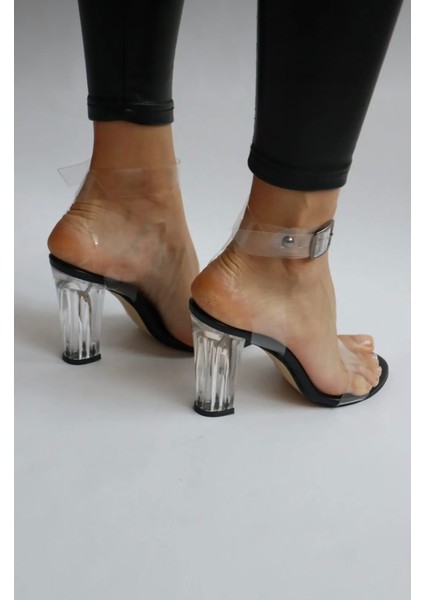 Şeffaf Sandalet 9Cm Şeffaf Topuklu Kadın Ayakkabı fırsatları