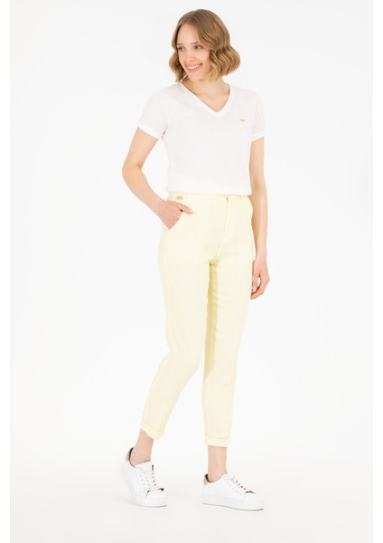 U.S. Polo Assn. Kadın Citron Pantolon (Kanvas-Chino) 50263202-VR168