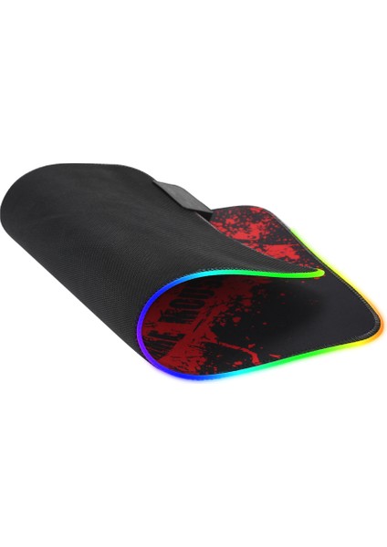 Rgb LED 7 Farklı Işıklı Oyuncu Mouse Pad Mikrofiber Malzeme ve Su Geçirmez Tasarım (1.8 Metre Kablo)