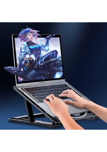 Notebook, Laptop Soğutucu Fan Standı Ultra Sessiz 2li Fan Isı Dağılımını Için Metal Dizayn modelleri