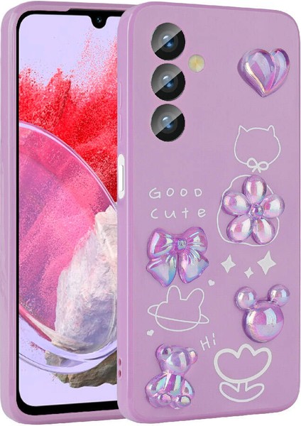 Samsung Galaxy Uyumlu M34 5g Kılıf Kabartma Figürlü Parlak Zore Toys Silikon Kapak