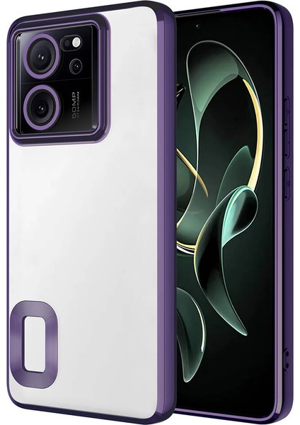 Xiaomi Uyumlu Mi 13T Kılıf Kamera Korumalı Logo Gösteren Zore Omega Kapak-Derin Mor