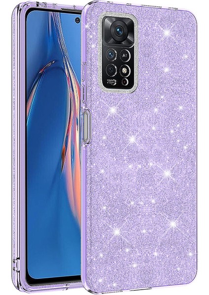 Xiaomi Uyumlu Redmi Note 12 Pro 4g Kılıf Zore Shining Silikon-Mor
