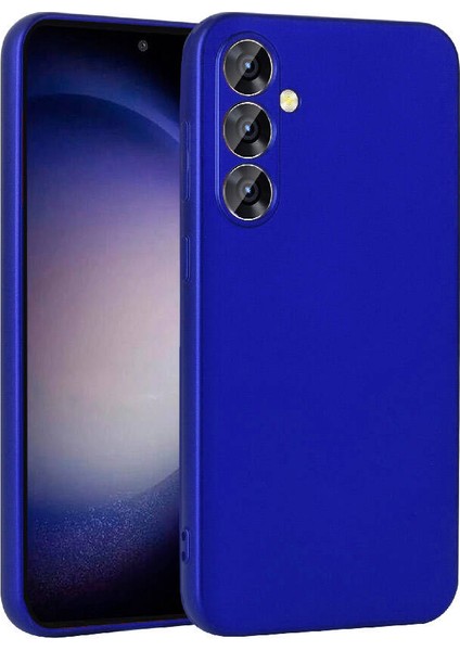 Samsung Galaxy Uyumlu S23 Fe Kılıf Zore Premier Silikon Kapak-Saks Mavi