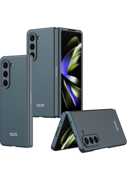 Samsung Galaxy Uyumlu Z Fold 5 Kılıf Zore Sert Kıpta Kapak-Koyu Yeşil