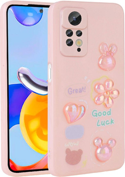 Xiaomi Uyumlu Redmi Note 12 Pro 4g Kılıf Kabartma Figürlü Parlak Zore Toys Silikon Kapak-Pembe