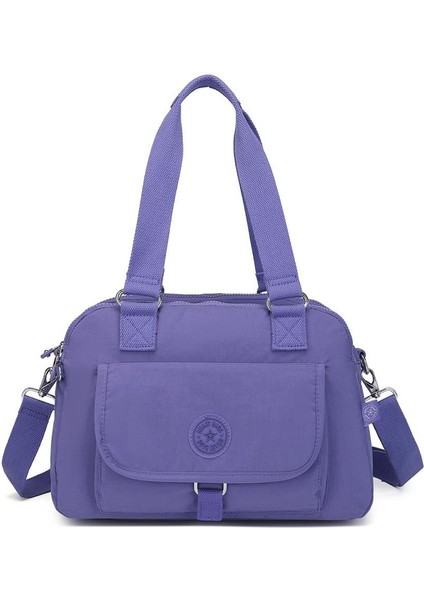 Krinkıl Kumaş Kadın Omuz Çantası Smart Bags 1122 Mor