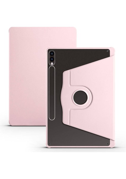 Galaxy Uyumlu Tab S9 Plus Kılıf Zore Termik Kalem Bölmeli Dönebilen Standlı Kılıf-Pembe