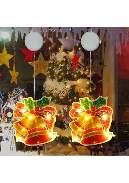 Window Decoration Lights Vantuzlu Yılbaşı Süsü Ledli Zil