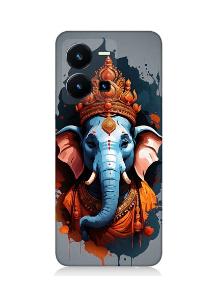 Vivo Y35 Uyumlu Ganesha Ganeşa Desenli Silikon Kılıf
